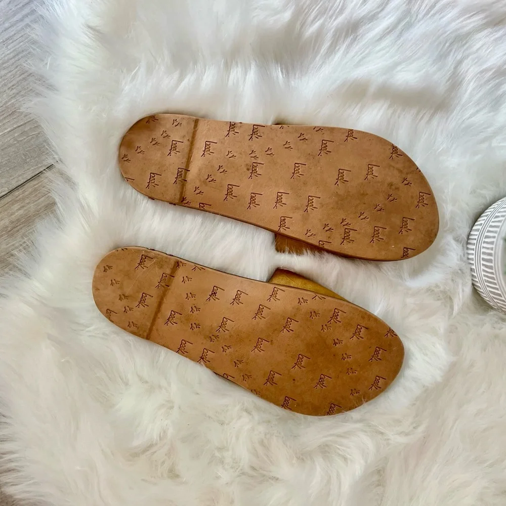 BEEK | Mustard Gold Slide Sandals - Picture 6 of 6